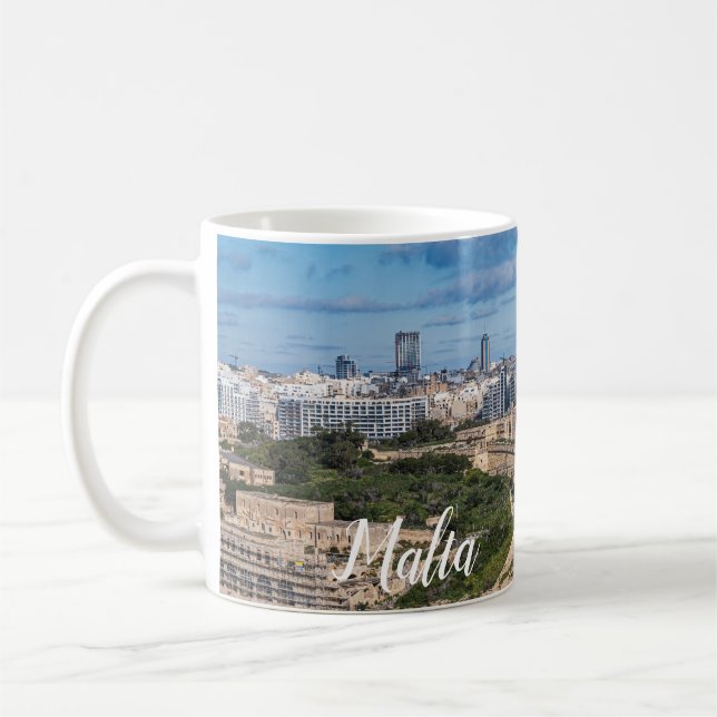 Fort Manoel and Sliema from Valletta, Malta Coffee Mug (Left)