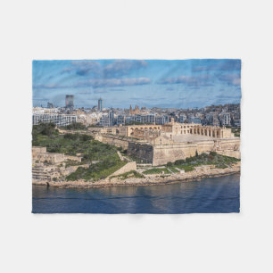 Fort Manoel and Sliema from Valletta, Malta Fleece Blanket
