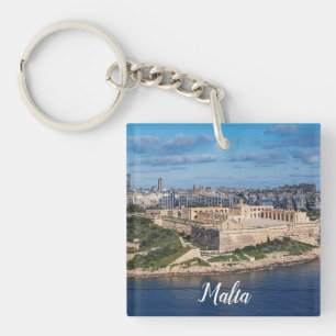 Fort Manoel and Sliema from Valletta, Malta Key Ring