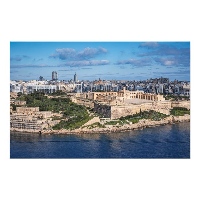 Fort Manoel and Sliema from Valletta, Malta Photo Print (Front)