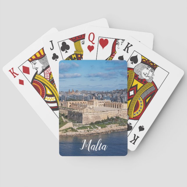 Fort Manoel and Sliema from Valletta, Malta Playing Cards (Back)