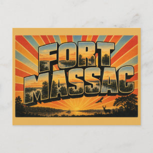 Fort Massac Illinois River Bluffs Forest Art Postcard