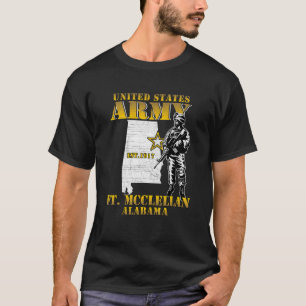 Fort McClellan Alabama Map Ft McClellan Chemical C T-Shirt