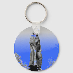 Fort McHenry Statue B+W Key Ring