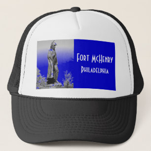 Fort McHenry Statue B+W Trucker Hat