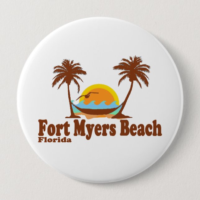 Fort Myers Beach. 10 Cm Round Badge (Front)