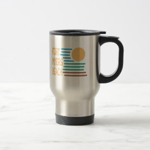 Fort Myers Beach Florida geometric sunset Travel Mug