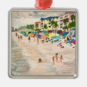 "Fort Myer's Beach"  Metal Tree Decoration