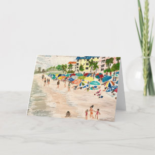 "Fort Myer's Beach" painting by Willlowcatdesigns  Card