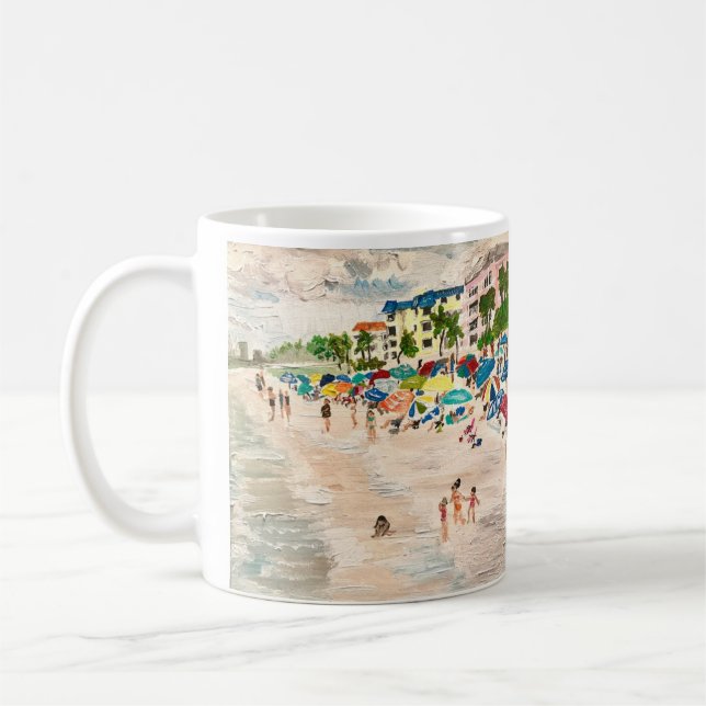 "Fort Myer's Beach" painting by Willlowcatdesigns  Coffee Mug (Left)