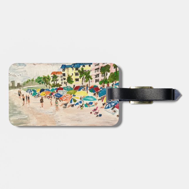 Fort Myer's Beach Painting  Luggage Tag (Back Horizontal)