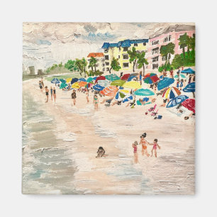 "Fort Myer's Beach" painting magnet 