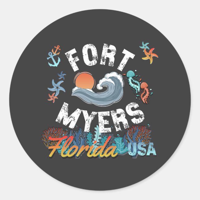 Fort Myers, Florida Classic Round Sticker (Front)