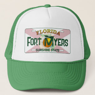 Fort Myers Florida flag license plate hat