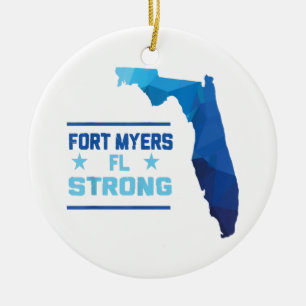 Fort Myers Florida Strong Ceramic Tree Decoration