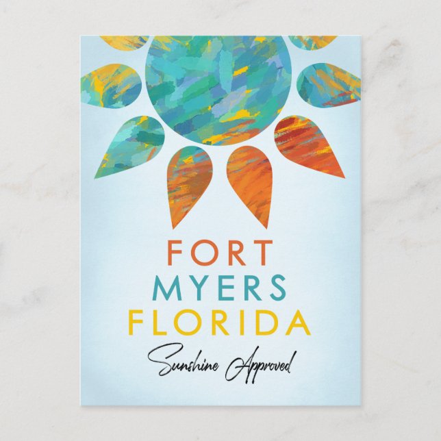 Fort Myers Florida Sunshine Travel Postcard (Front)