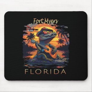 Fort Myers Florida Vacation Cute Alligator Mouse Mat