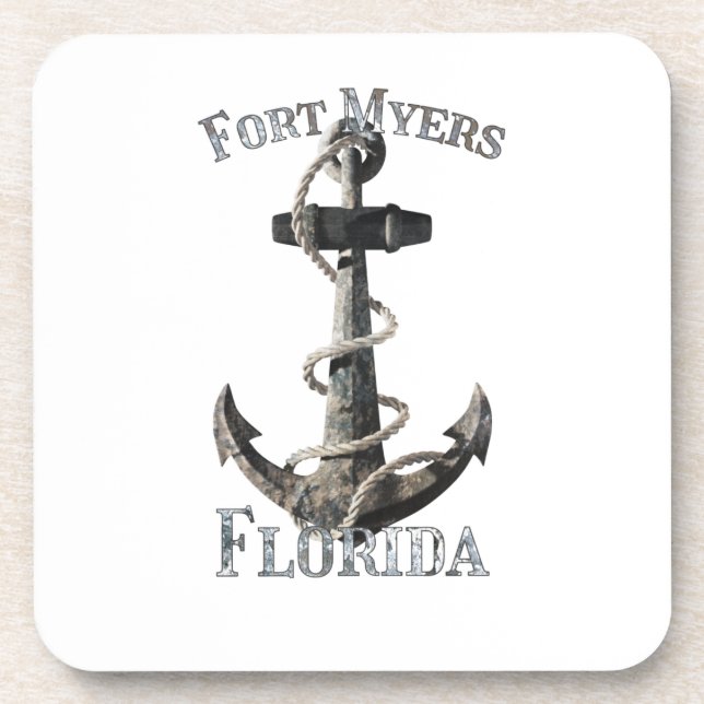 Fort Myers Florida Vacation Nautical Anchor Sailin Coaster (Front)
