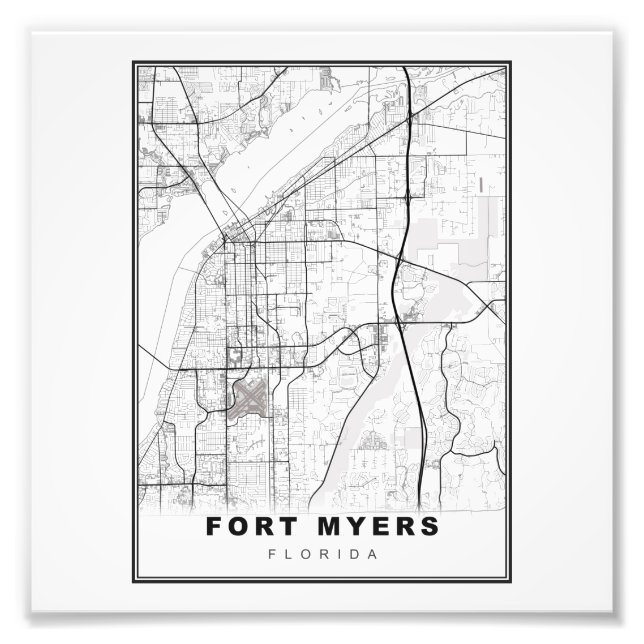 Fort Myers Map Photo Print (Front)