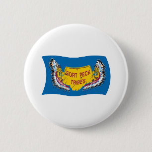 Fort Peck Assiniboine Flag Button