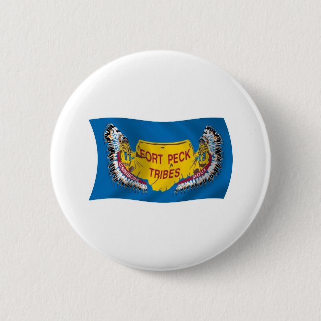 Fort Peck Assiniboine Flag Button (Front)
