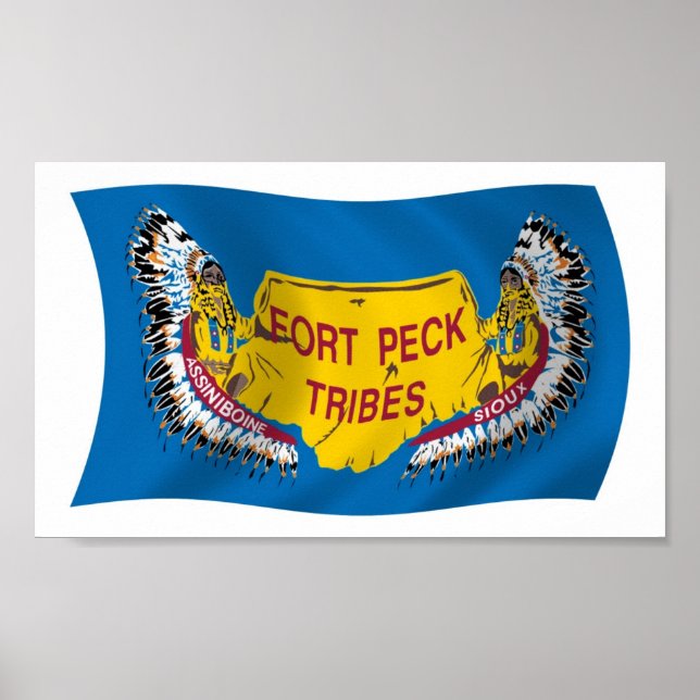 Fort Peck Assiniboine Flag Poster Print (Front)