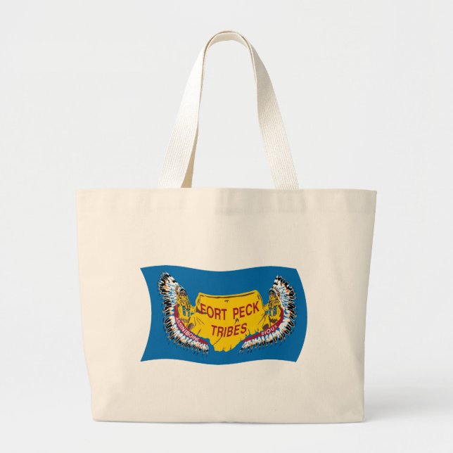 Fort Peck Assiniboine Flag Tote Bag (Front)