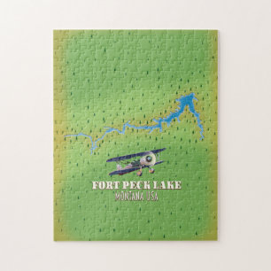 Fort Peck Lake Montana USA map Jigsaw Puzzle