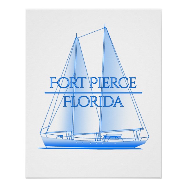 Fort Pierce Coastal Nautical Sailing Sailor Poster (Front)