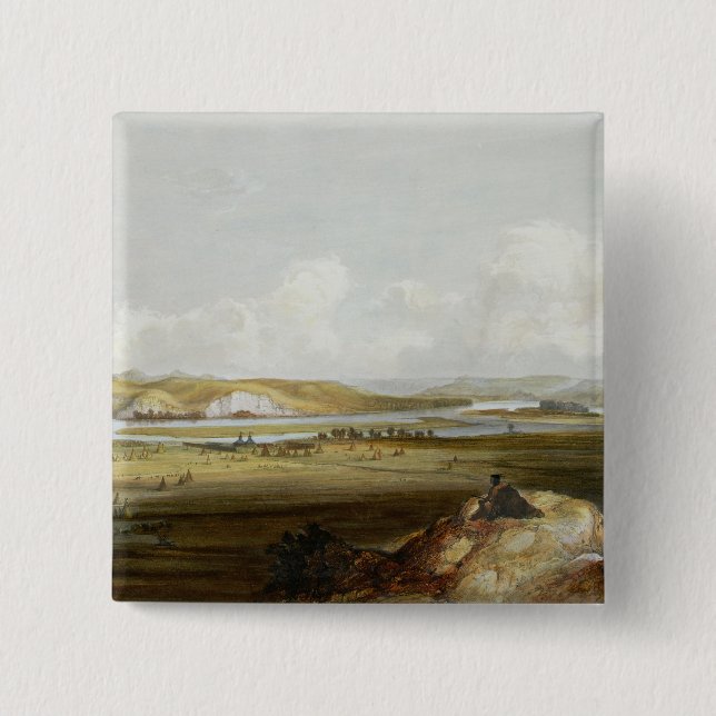 Fort Pierre on the Missouri, plate 10 from Volume 15 Cm Square Badge (Front)