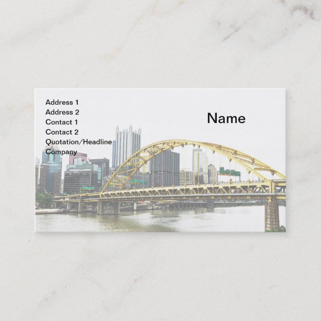Fort Pitt Bridge in Pittsburgh, Pennsylvania Business Card (Front)
