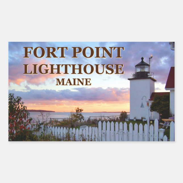 Fort Point Lighthouse, Maine Rectangular Sticker (Front)