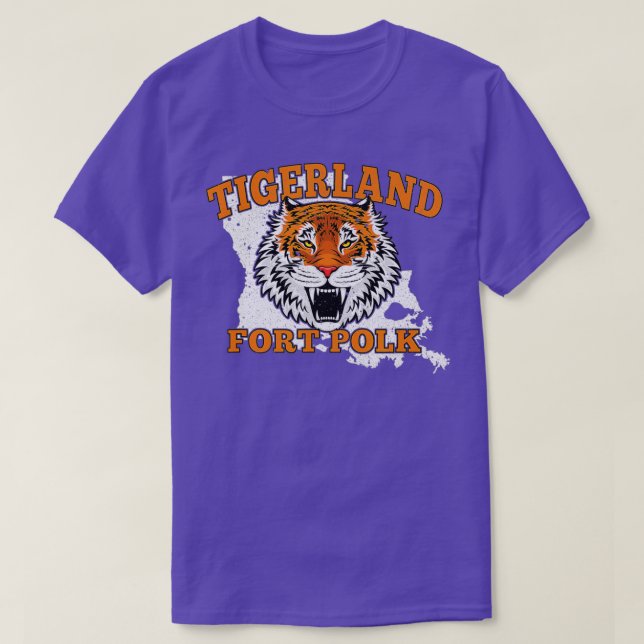 Fort Polk Alumni Louisiana La Tigerland Veterans V T-Shirt (Design Front)