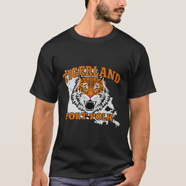 Fort Polk Alumni Louisiana La Tigerland Veterans V T-Shirt (Front)