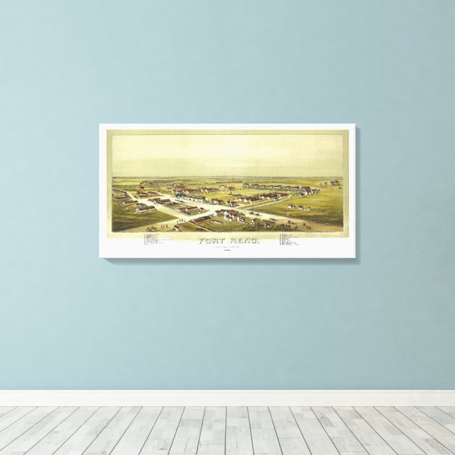 Fort Reno Oklahoma Territory 1891 Lithograph Canvas Print (Insitu(Wood Floor))