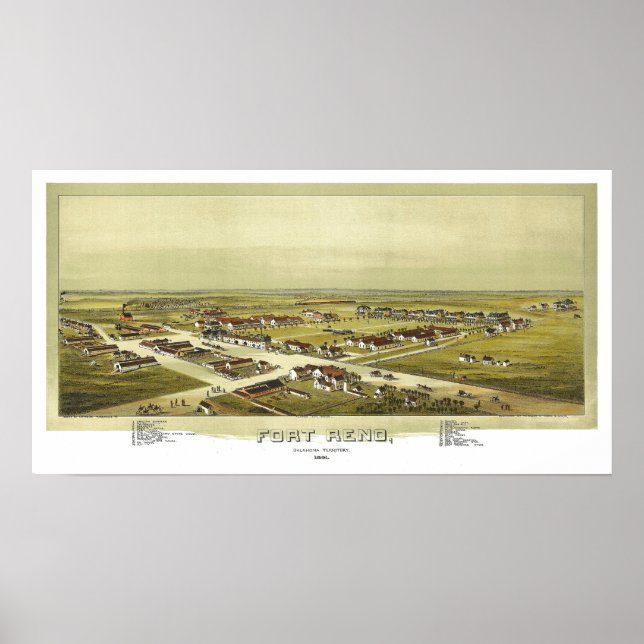 Fort Reno Oklahoma Territory 1891 Lithograph Poster (Front)