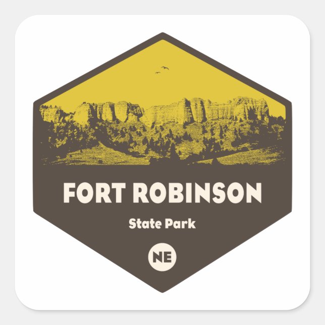 Fort Robinson State Park Nebraska Square Sticker (Front)