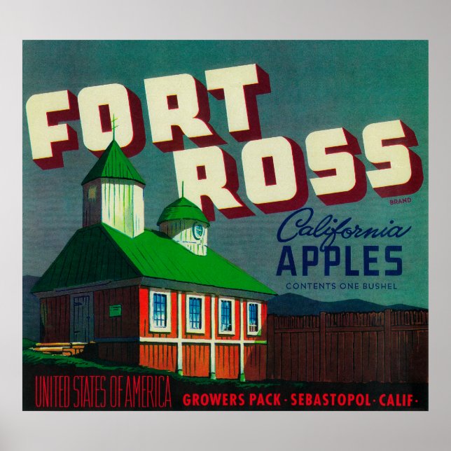 Fort Ross Apple Crate LabelSebastopol, CA Poster (Front)