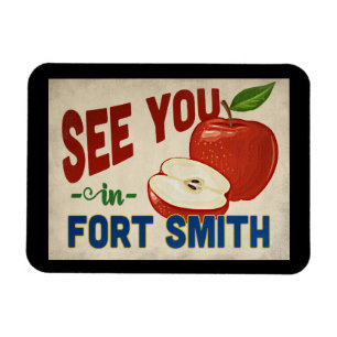 Fort Smith Arkansas Apple - Vintage Travel Magnet