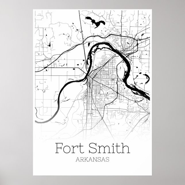 Fort Smith Map - Arkansas - City Map Poster (Front)