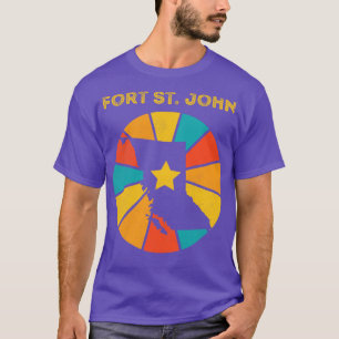 Fort St John British Columbia Canada Vintage Distr T-Shirt