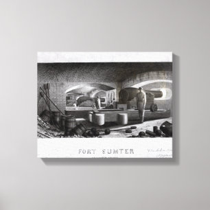 Fort Sumter, Interior View of Three Gun Battery Canvas Print