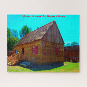 Fort Umpqua in Oregon. Christmas Greetings Jigsaw Puzzle