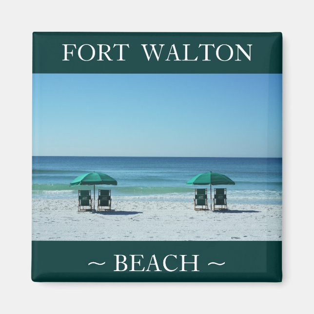 Fort Walton Beach chairs vacation magnet souvenir (Front)