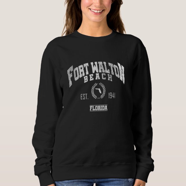 Fort Walton Beach FL Florida Vintage Throwback Sweatshirt (Front)