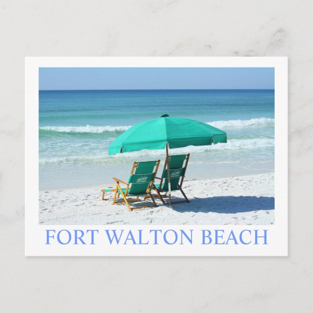 FORT WALTON BEACH, FL - Green beach chairs Postcard (Front)