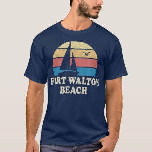 Fort Walton Beach FL Vintage Sailboat 70s T-Shirt