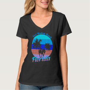 Fort Walton Beach Florida Retro Tropical Palm Tree T-Shirt