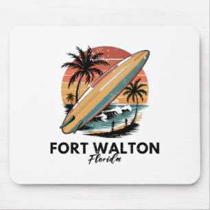 Fort Walton Beach Florida Surfboard Beach Mouse Mat