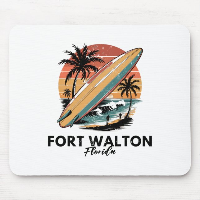 Fort Walton Beach Florida Surfboard Beach  Mouse Mat (Front)